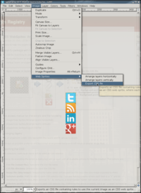 Image->Web Sprites->Export CSS file