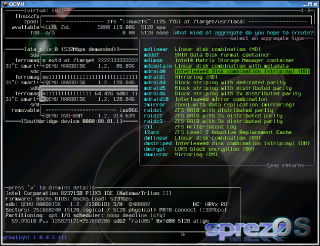 SprezzOS 1.0.4 installer aggregate type selection